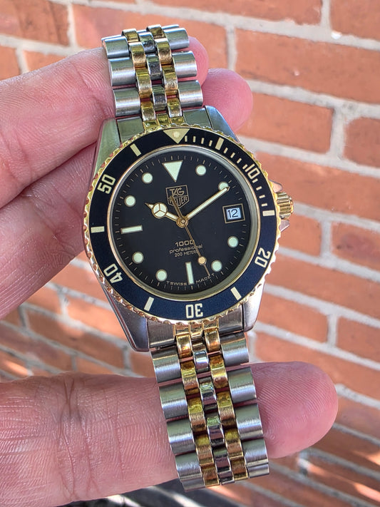 TAG Heuer Divers 1000 Quartz 38mm Watch 980.020N Two Tone Vintage