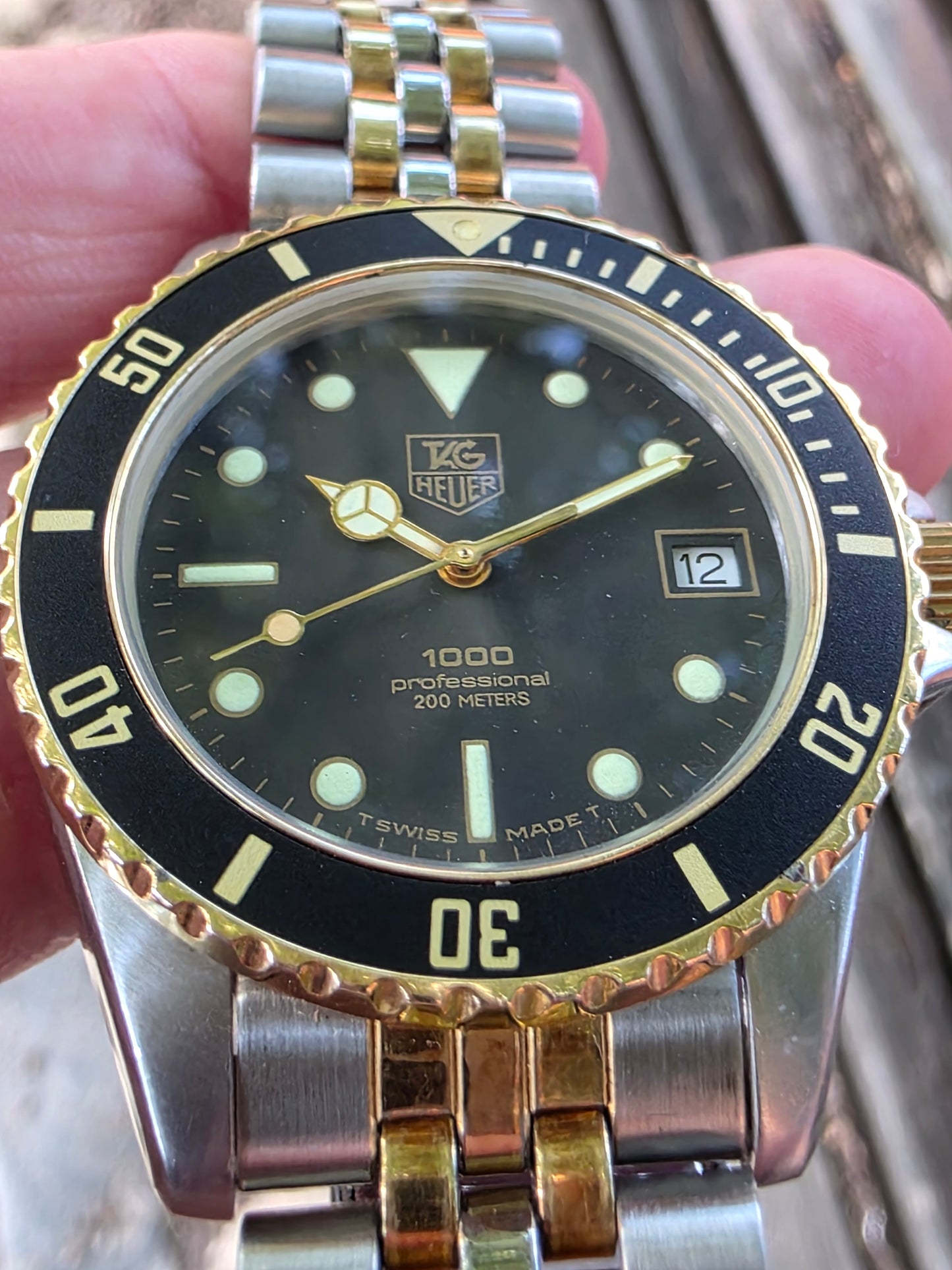 TAG Heuer Divers 1000 Quartz 38mm Watch 980.020N Two Tone Vintage